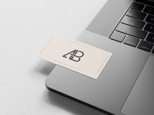 Business Card on MacBook Pro Mockup