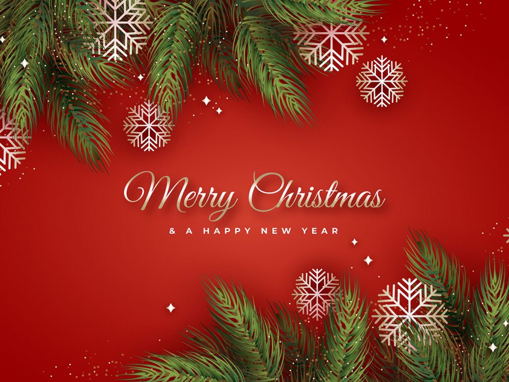 Flat Design Christmas Tree Branches Background