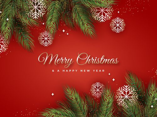 Flat Design Christmas Tree Branches Background