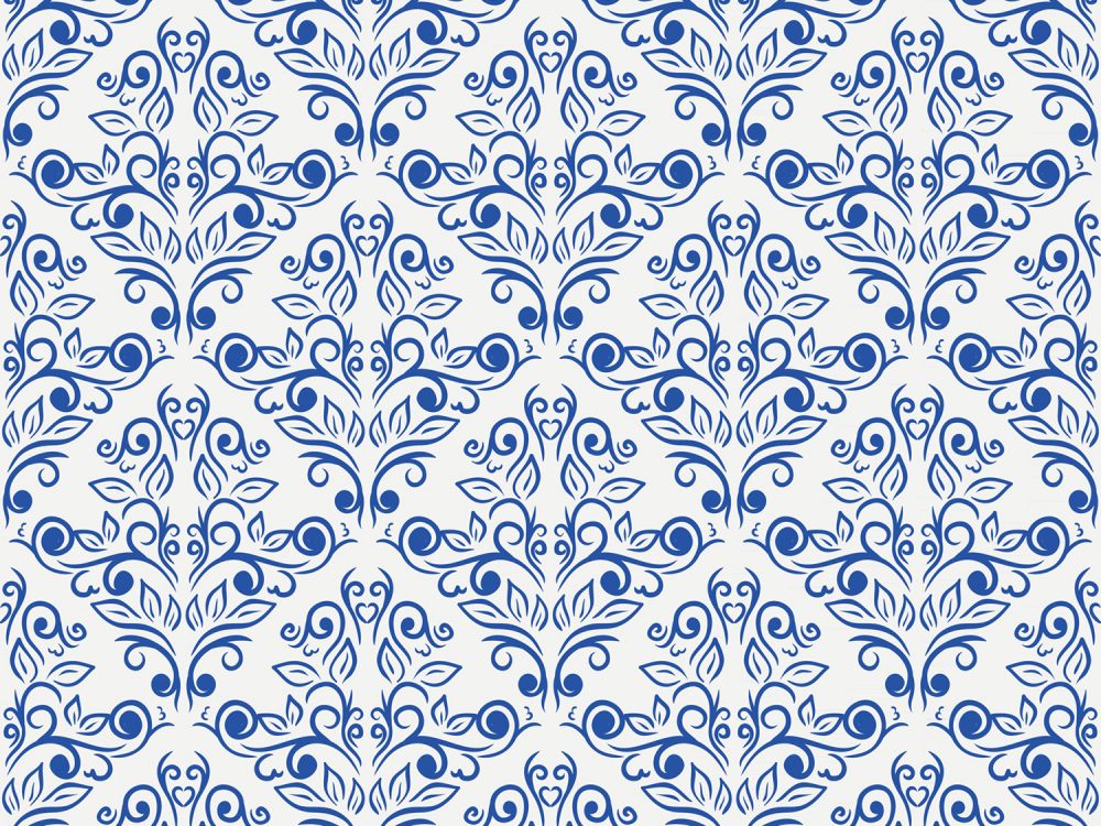 Floral Blue Seamless Pattern