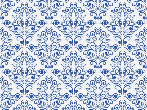 Floral Blue Seamless Pattern