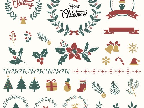 Free Vector Set of Christmas Design Elements