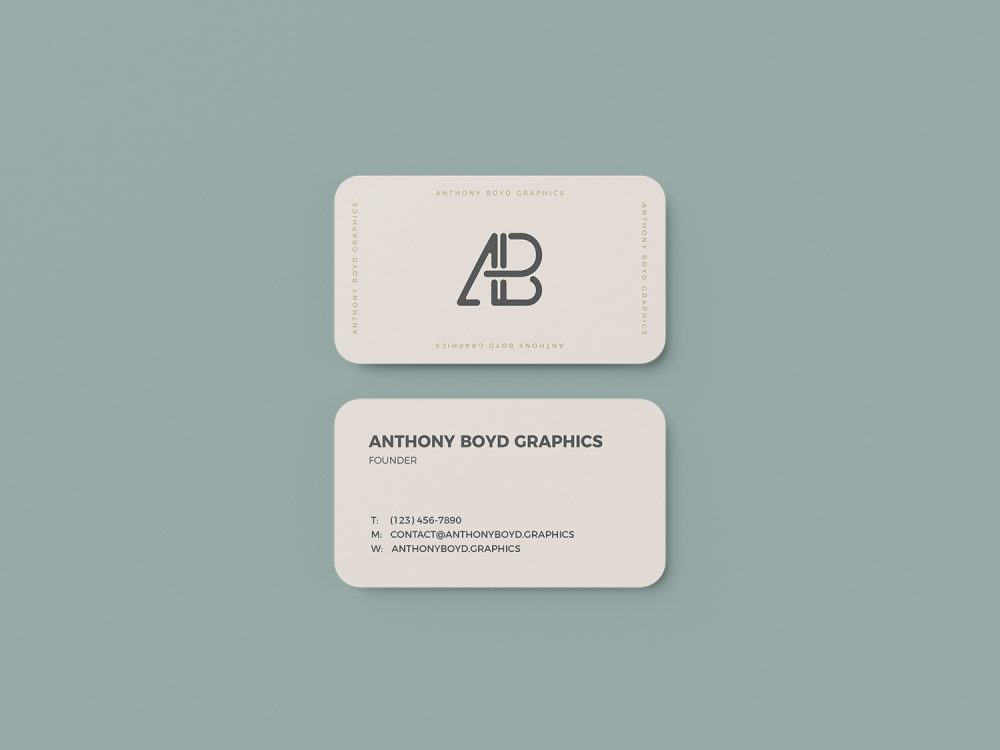 Rounded Business Card Mockup