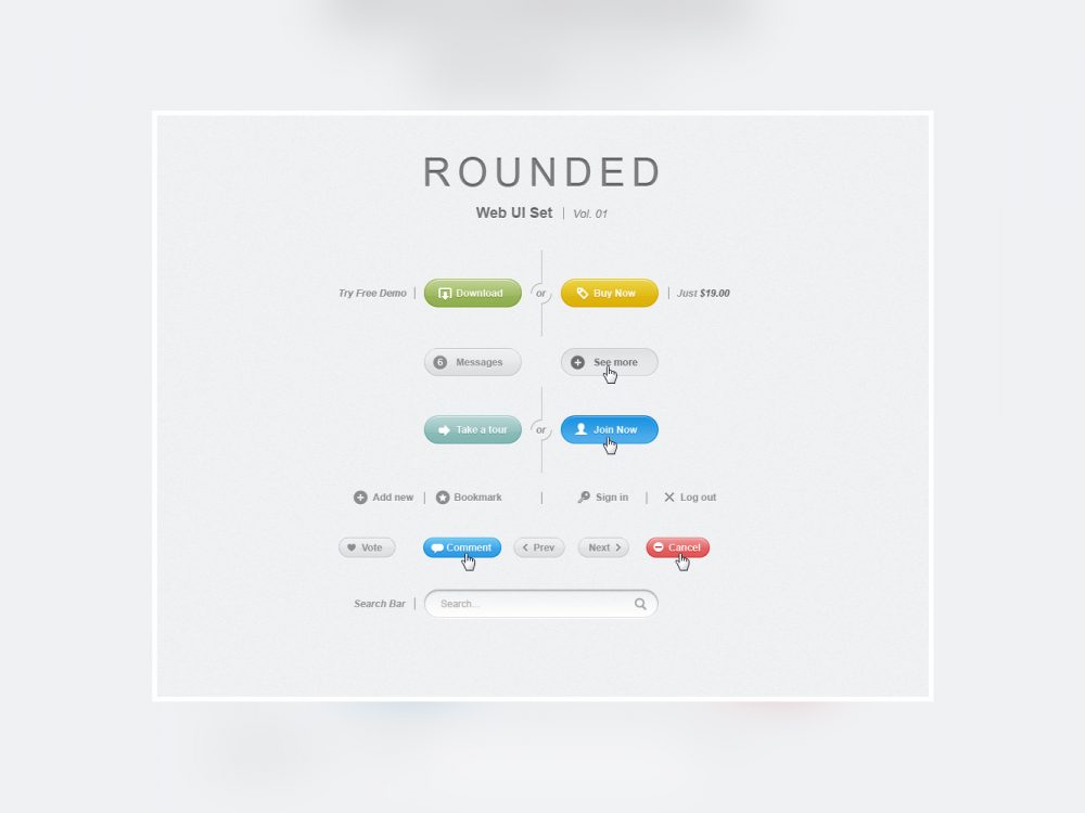 Rounded Web UI Set