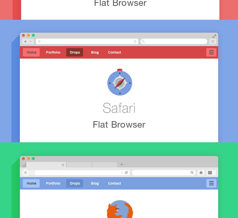 Free Flat Browsers Set