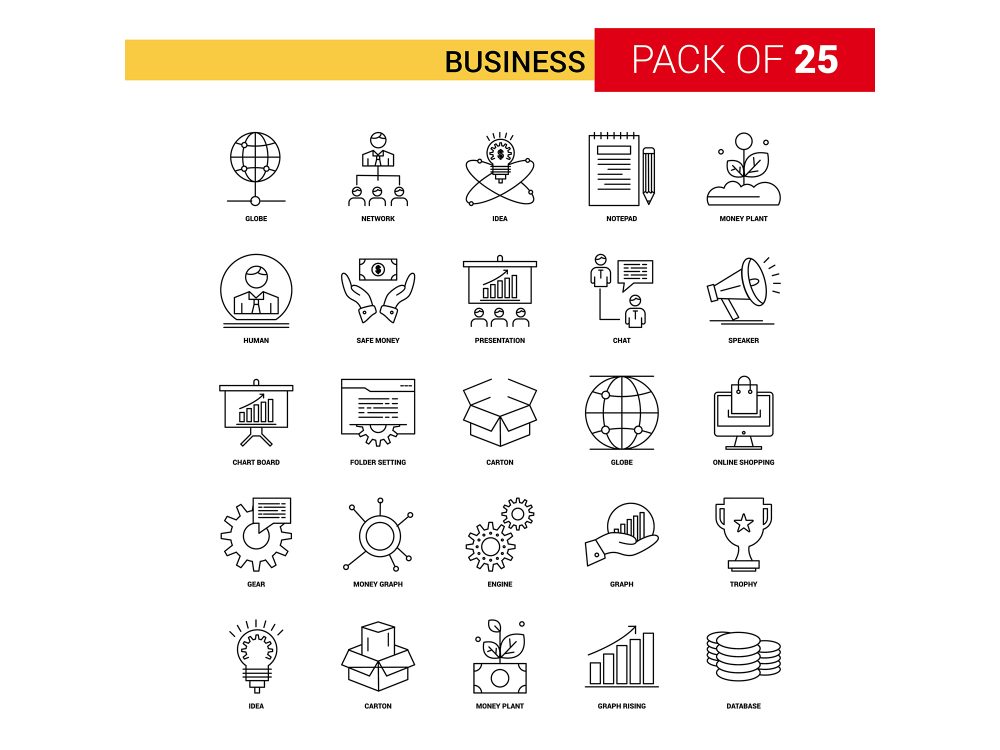 Business Black Line Free Vector Icons