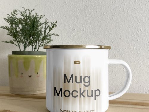 Free Big Metal Cup Mockup