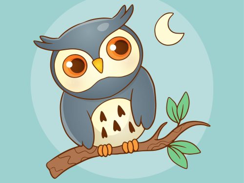 Hand Drawn Cartoon Owl Illustration