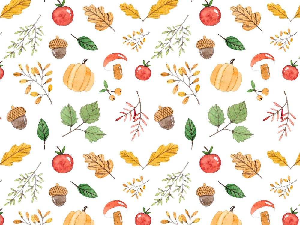Hand Drawn Fruits and Leaves Free Pattern