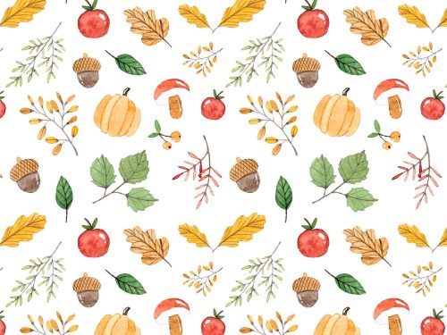 Hand Drawn Fruits and Leaves Free Pattern