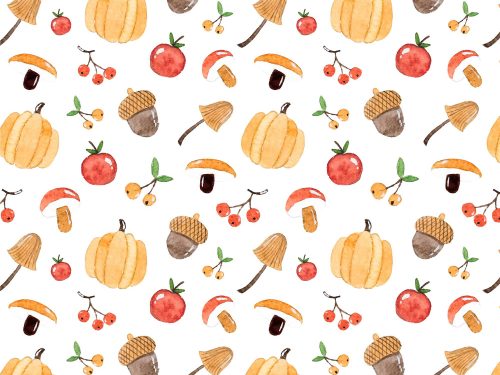 Hand Drawn Fruits and Vegetable Free Pattern