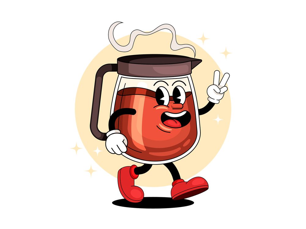 Handdrawn Coffee Cup Cartoon Free Illustration