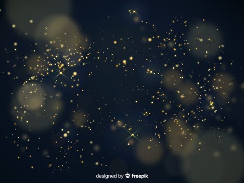 Luxurious Blue Background with Golden Particles