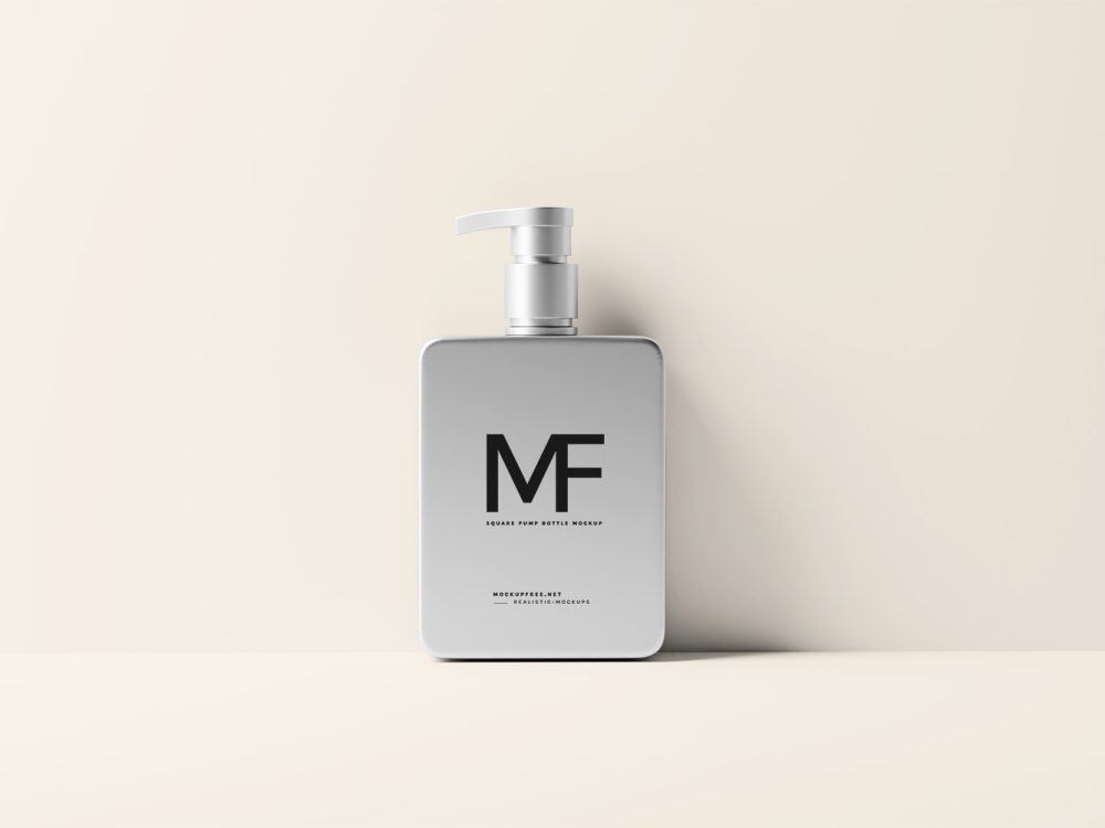 Square Pump Bottle Free Mockups