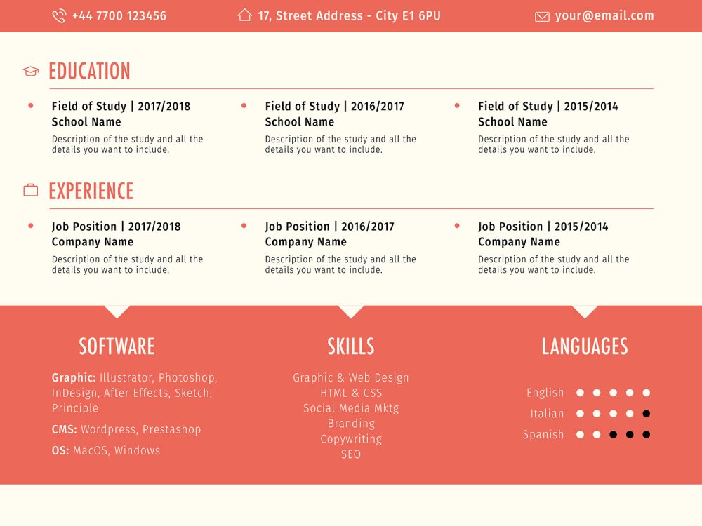 6 Style Resume Template