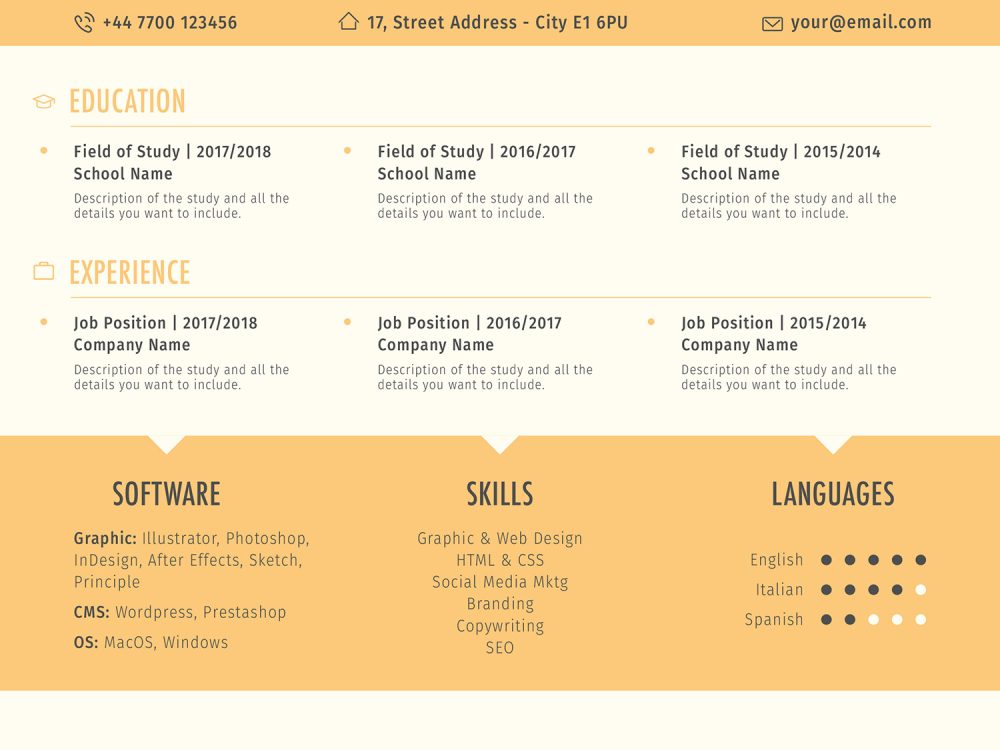 6 Style Resume Template