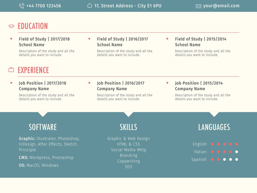 6 Style Resume Template