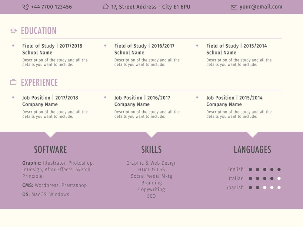 6 Style Resume Template