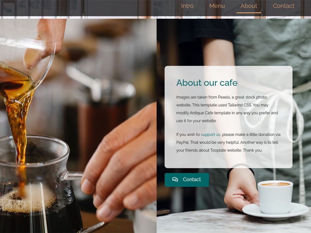 Antique Cafe Free CSS Template