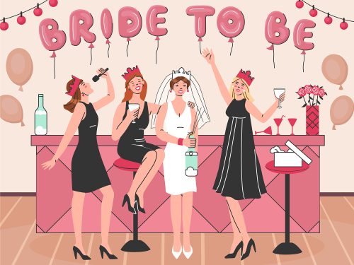 Bachelorette Party Party Flat Cartoon Background