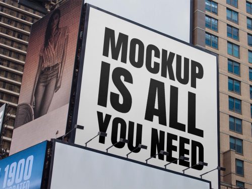 Big Square Billboard Free Mockup