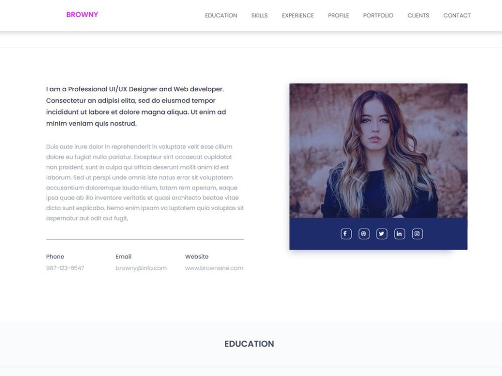 Browny Free CSS Template