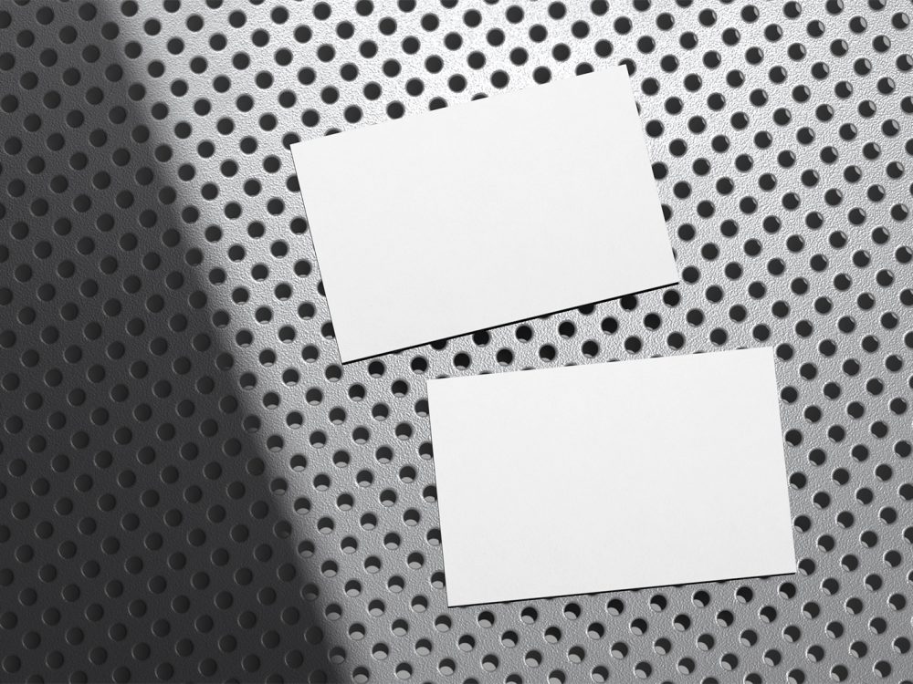 Business Card on Metal Background Free Mockup