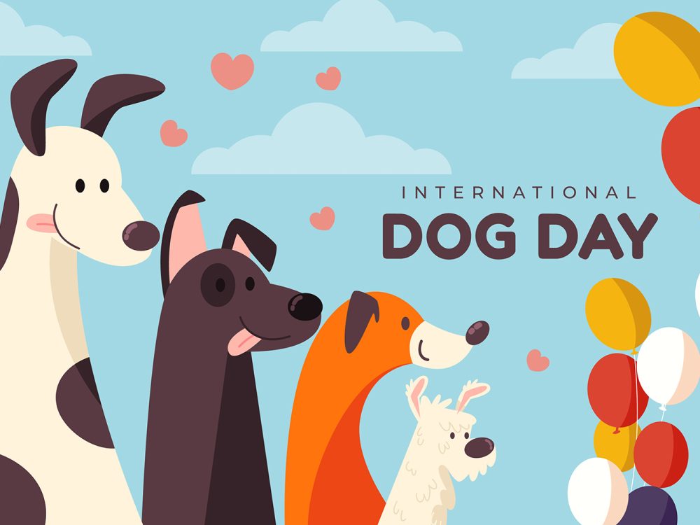 Dog Day Celebration Flat Illustration