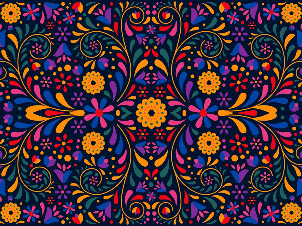 Flat Design Colorful Mexican Pattern