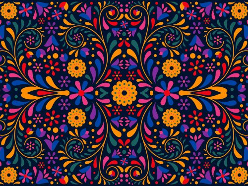 Flat Design Colorful Mexican Pattern