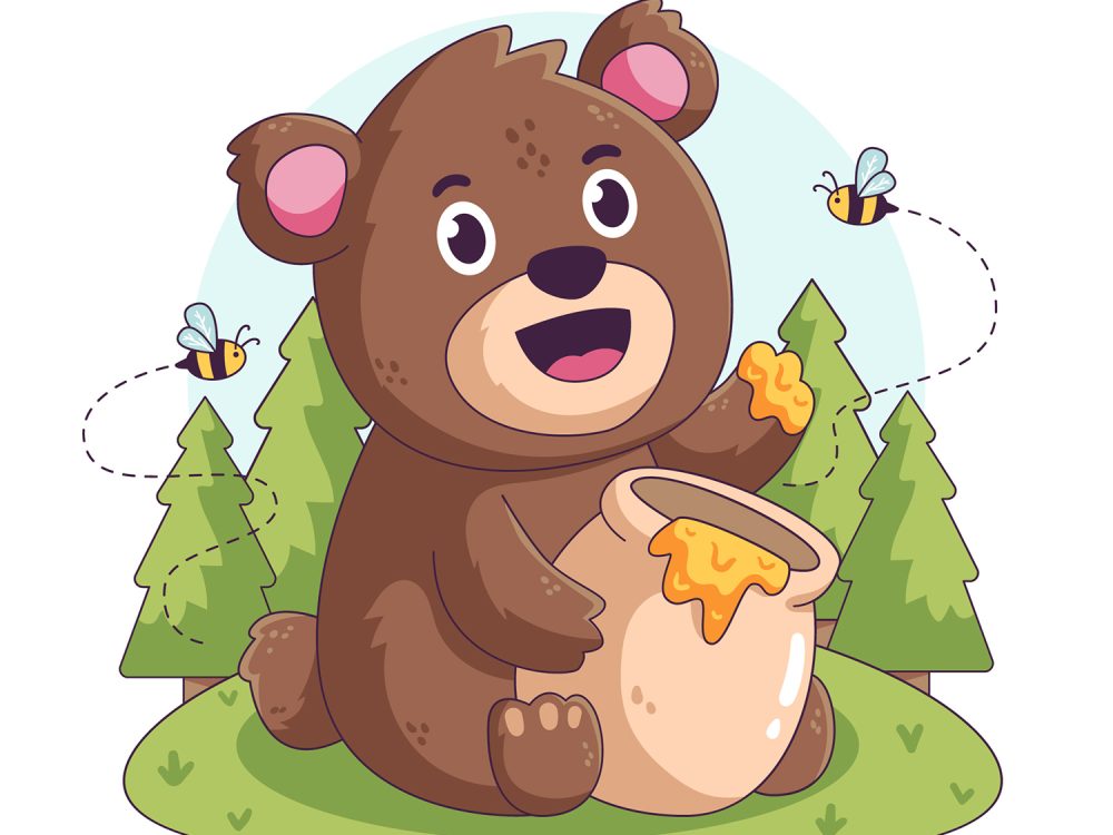 Hand Drawn Bear Cartoon Illustration
