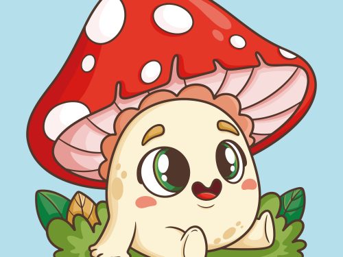 Hand Drawn Mushroom Cartoon Illustration