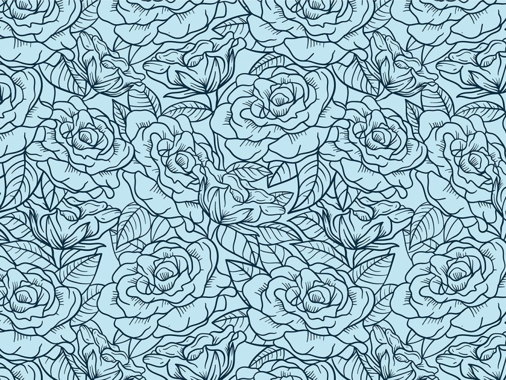 Hand Drawn Rosel Outline Pattern