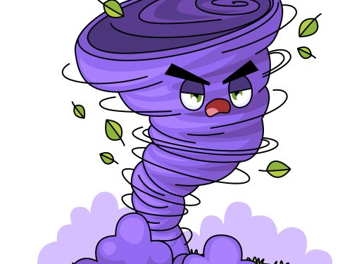 Hand Drawn Tornado Cartoon Illustration