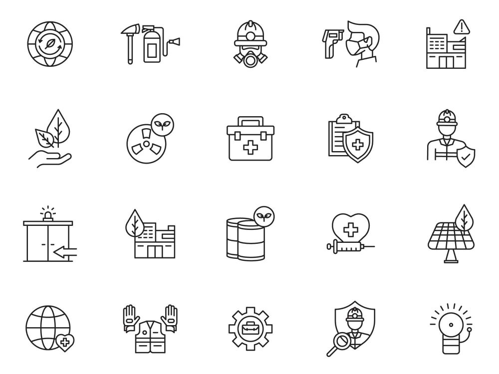 Health Safety Environment Icons