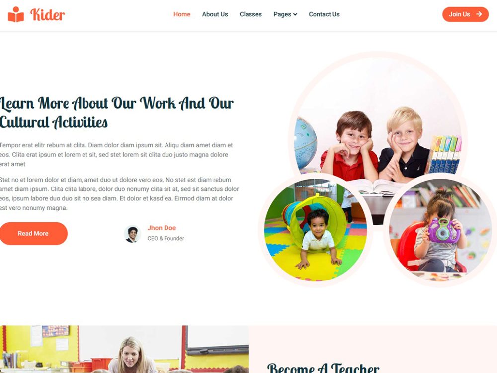 Kider CSS Free Template