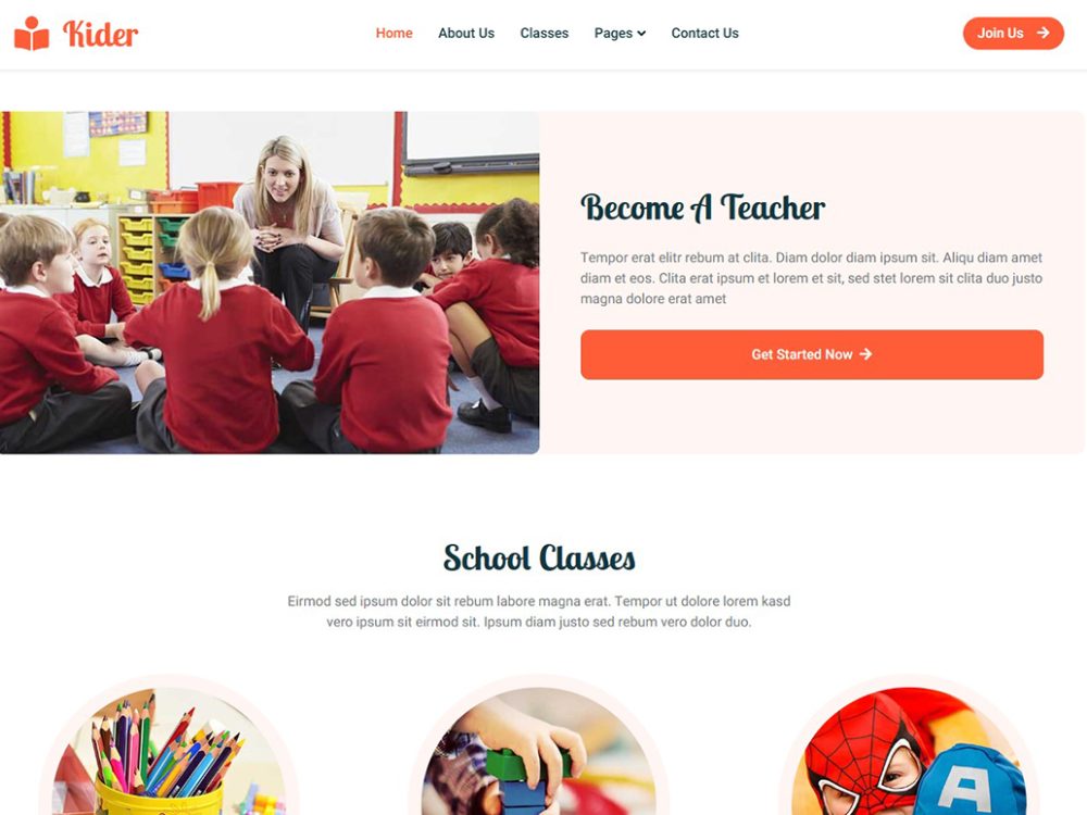 Kider CSS Free Template