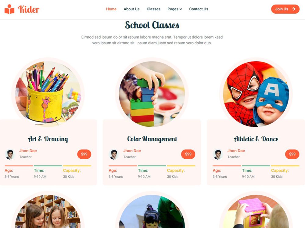 Kider CSS Free Template