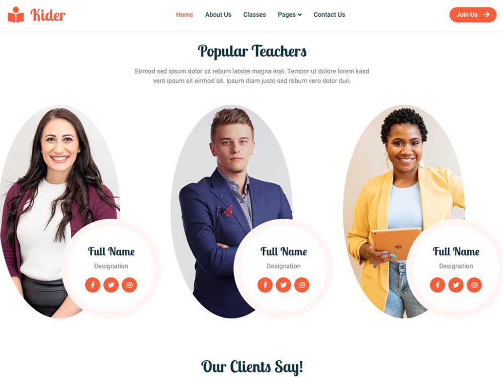 Kider CSS Free Template