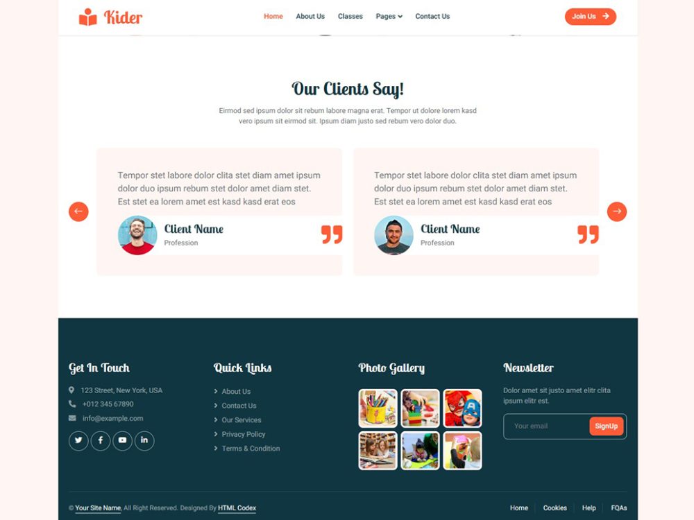 Kider CSS Free Template