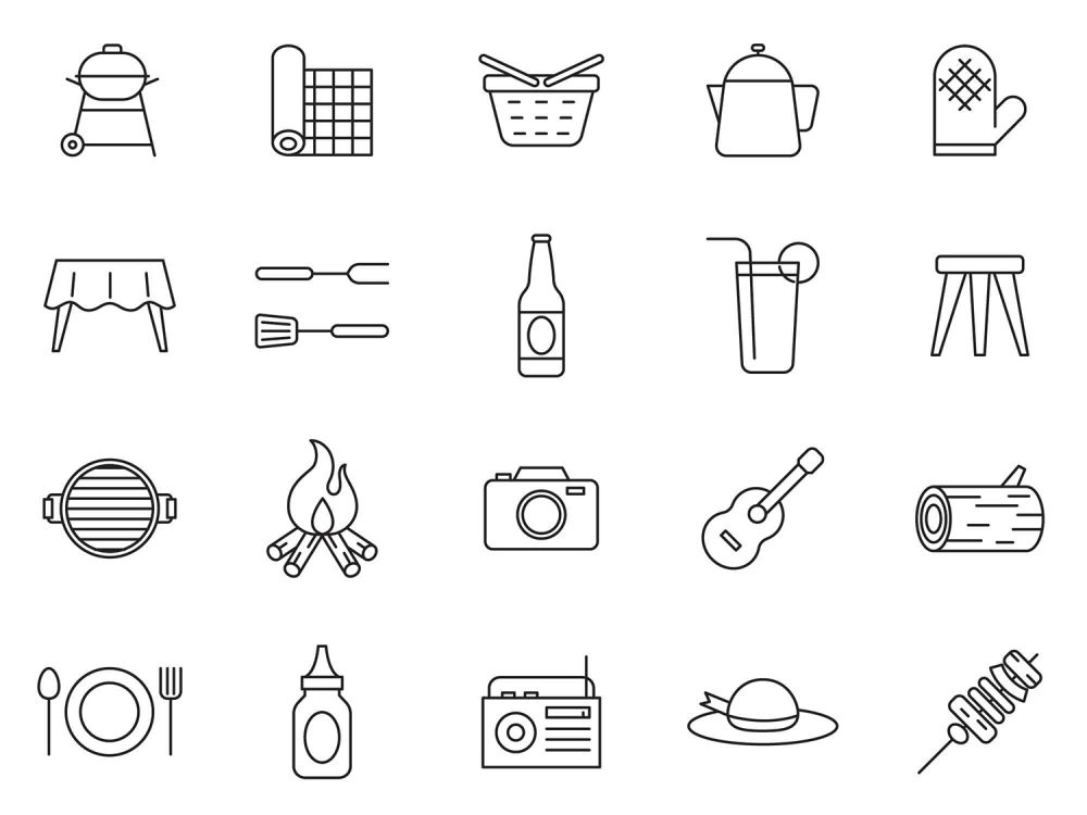 Line Picnic Icons