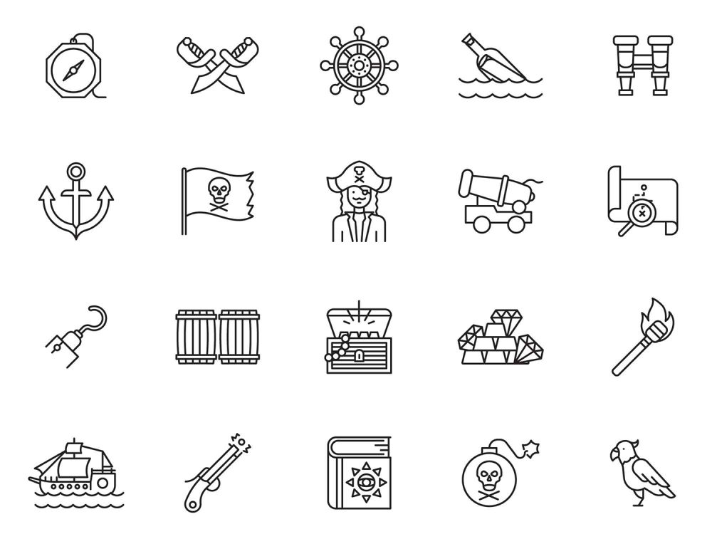 Line Pirate Icons
