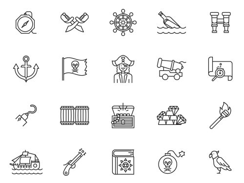 Line Pirate Icons