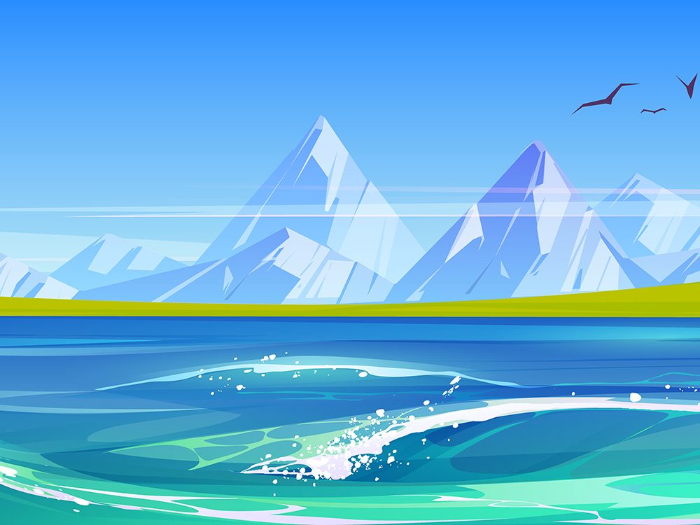 Ocean or Sea Waves with White Foam Free Background