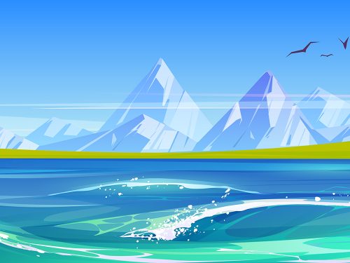 Ocean or Sea Waves with White Foam Free Background