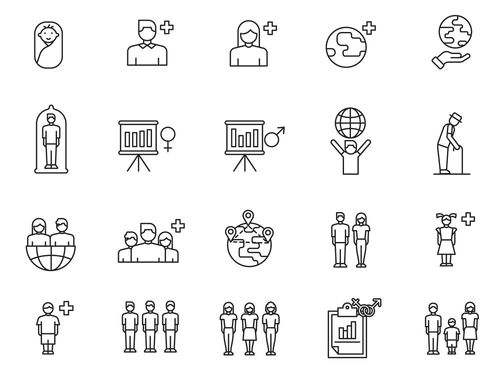 Population and Citizens Icons