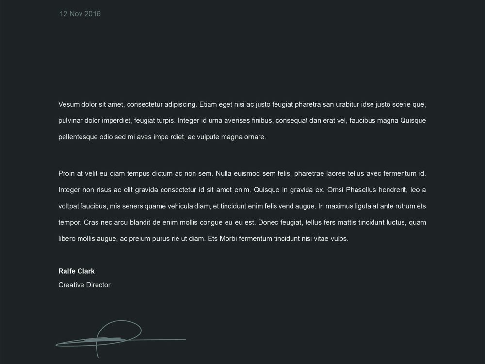 Simple A4 Dark Resume Template