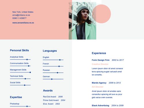 Split Style Resume Template