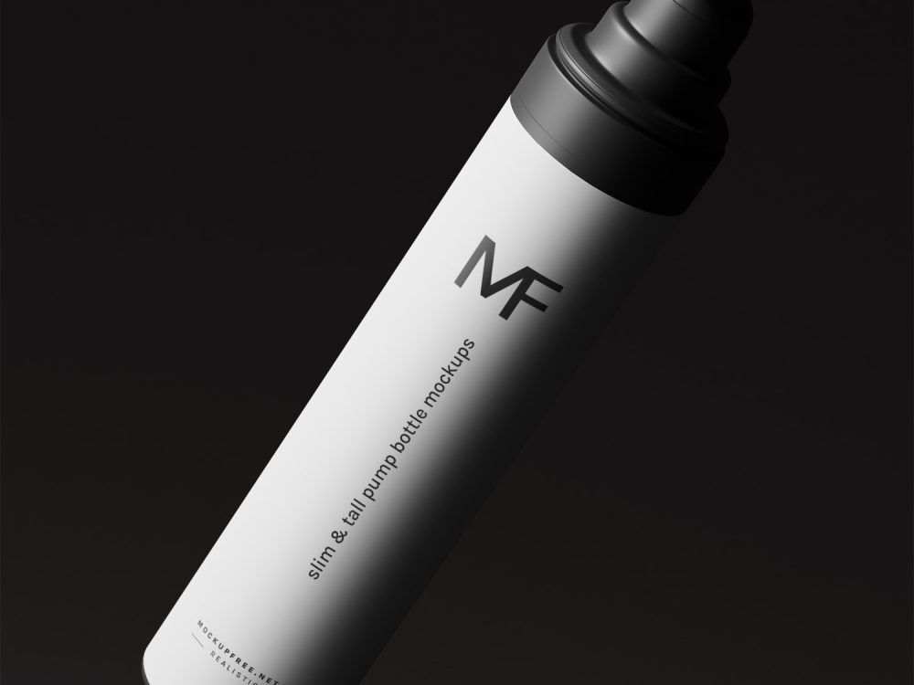 Tall Airless Pump Bottle Free Mockup