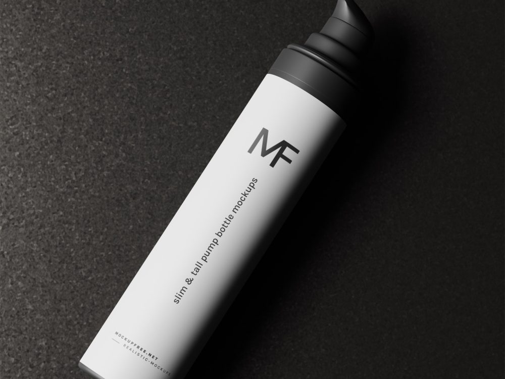 Tall Airless Pump Bottle Free Mockup